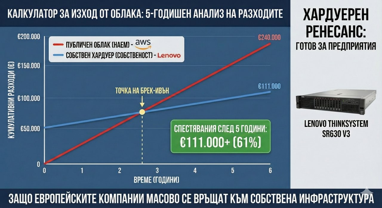 Cloud спрямо собствени сървъри 2025: Време ли е за Cloud Exit? | TechOutlet