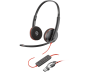 Poly Blackwire 3220 Stereo USB-C Headset +USB-C/A Adapter