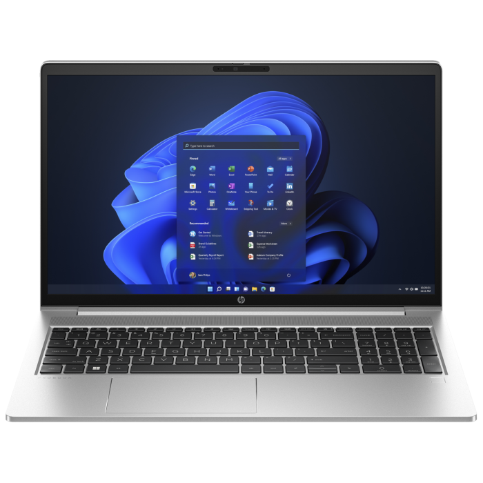 HP Probook 450 G10 zakelijke laptop met een 15.6 inch FHD scherm, uitgerust met i7-1355U processor, 16GB geheugen, 512GB opslagruimte